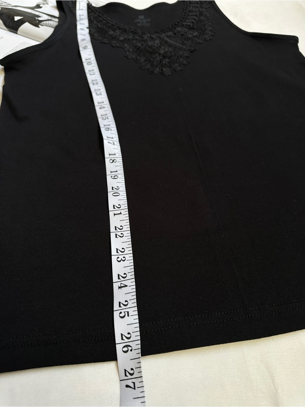 3/50$Black Women's Lace-Trim Tank Top - Picture 7 of 13